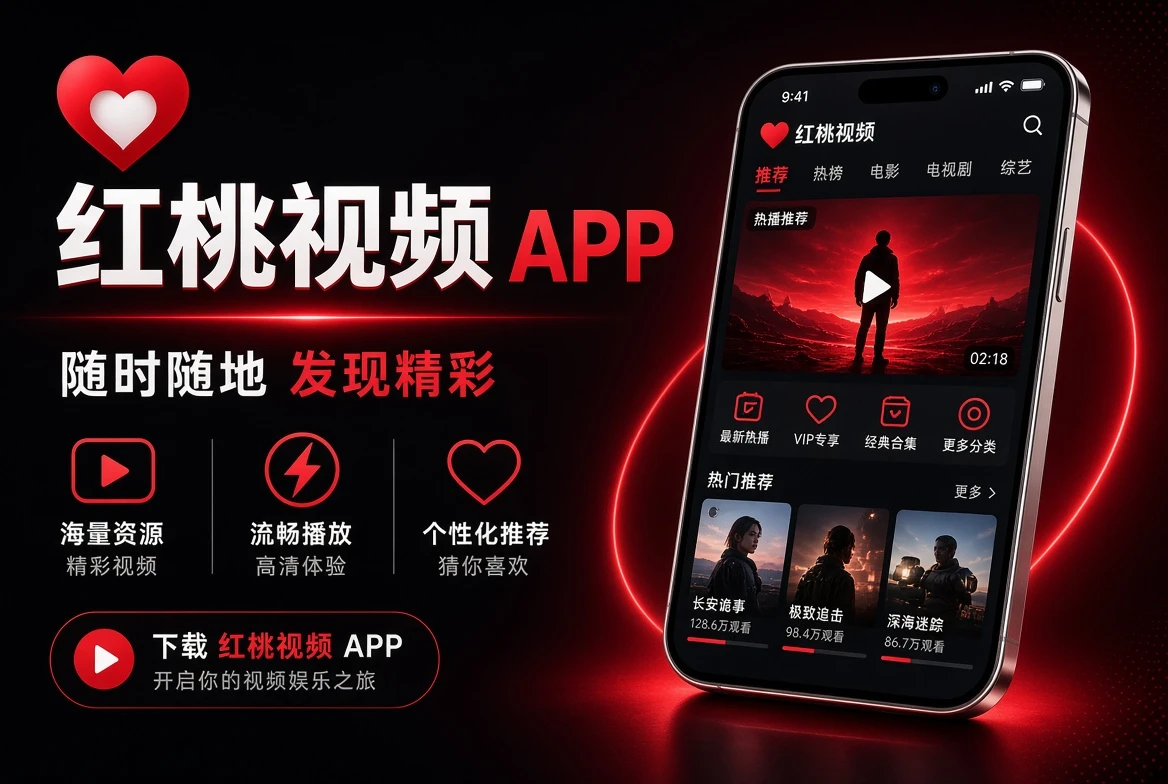 红桃视频移动端影视资讯与栏目查找界面